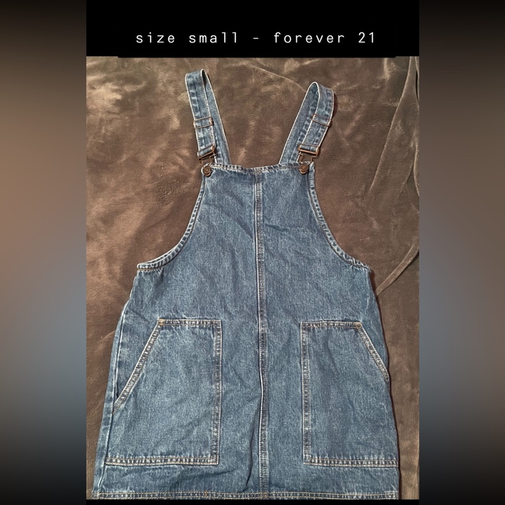 size small denim overall skirt